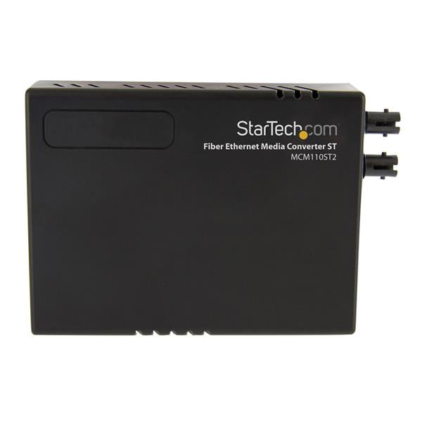 StarTech.com Multi-Mode (MM) ST Fiber Media Converter for 10/100Mbps Networks, Standalone Ethernet to ST MM Fiber Media Converter, 1310nm, 2km - TAA
