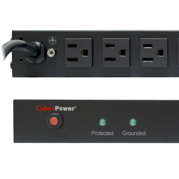 CyberPower RKBS15S2F12R surge protector Black 14 AC outlet(s) 120 V 4.57 m