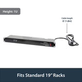 StarTech.com Rackmount PDU with 8 Outlets and Surge Protection - 1U