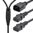 StarTech.com 6ft (1.8m) Power Cord Splitter, C14 to 2x C13 AC Power Cable, 10A 250V, 18AWG, AC Power Cord Splitter, PC Power Supply Cable, TAA Compliant, UL Listed