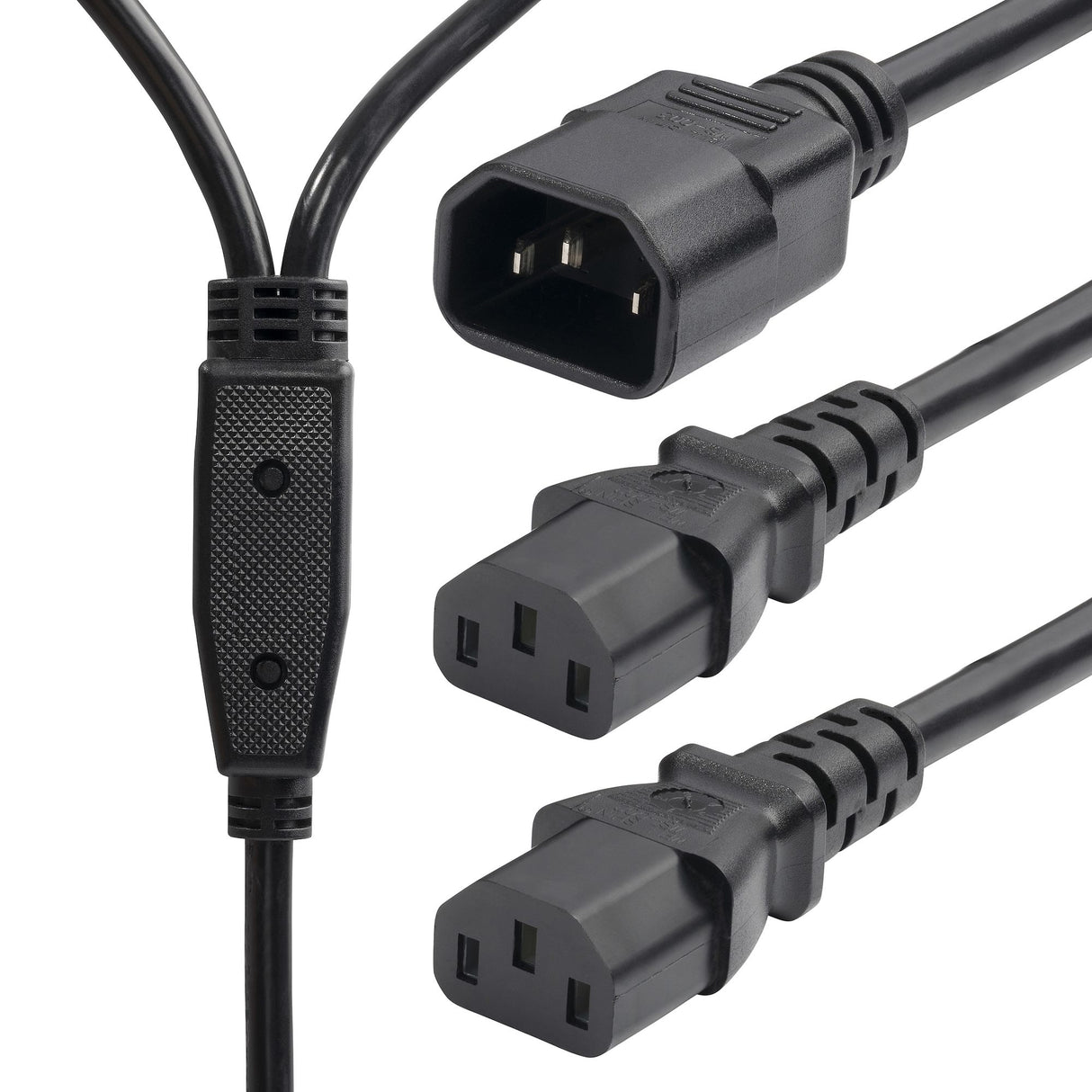StarTech.com 6ft (1.8m) Power Cord Splitter, C14 to 2x C13 AC Power Cable, 10A 250V, 18AWG, AC Power Cord Splitter, PC Power Supply Cable, TAA Compliant, UL Listed
