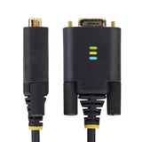 StarTech.com 3.3ft (1m) USB to Serial Adapter Cable, COM Retention, Interchangeable Screws/Nuts, USB-A to DB9 RS232, FTDI IC, ESD Protection, Windows/macOS/Linux