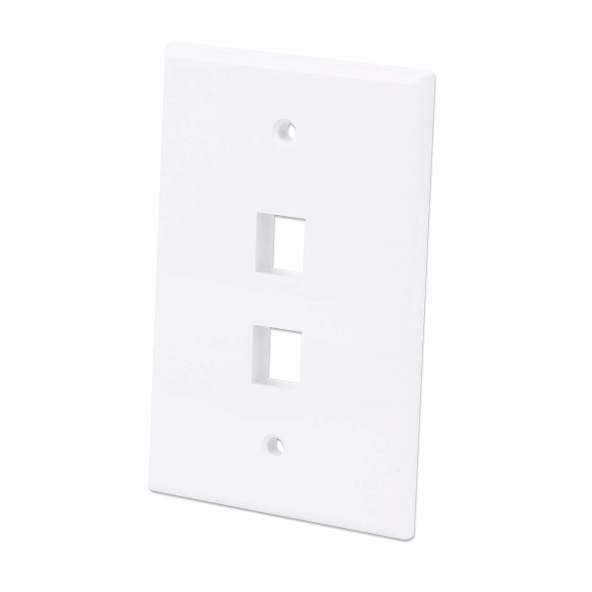 Intellinet 2-Outlet Oversized Keystone Wall Plate, White