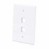 Intellinet 2-Outlet Oversized Keystone Wall Plate, White