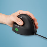 R-Go Tools Ergonomic mouse R-Go HE Break with break software, medium (hand size 165-185 mm), left-handed, Wired, black
