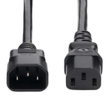 StarTech.com 2ft (60cm) Power Extension Cord, C14 to C13 PDU Power Cord, 10A 250V, 18AWG, Black Extension Cable, AC Power Cable for PDU/Power Supply, TAA Compliant, UL Listed