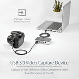 StarTech.com USB 3.0 Video Capture Device - HDMI / DVI / VGA / Component HD Video Recorder - 1080p 60fps - TAA