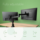R-Go Tools Monitor arm R-Go Zepher Dual, for two monitors, fully adjustable, 0- 8 kg load capacity, 100% circular, black