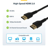 StarTech.com 5ft (1.5m) Slim HDMI Cable, Flexible Premium Certified HDMI 2.0 Cord with Ethernet, UHD 4K 60Hz HDR10, Durable Aramid Fiber Design with TPE Jacket