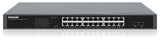 Intellinet 24-Port Gigabit Ethernet PoE+ Switch with 2 SFP Ports IEEE 802.3at/af (PoE+/PoE) Compliant, 370 W PoE Power Budget, Two 1G SFP Open Slots, Self-Healing Network, 19" Rackmount