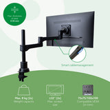 R-Go Tools Monitor arm R-Go Zepher Dual, for two monitors, fully adjustable, 0- 8 kg load capacity, 100% circular, black