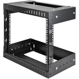 StarTech.com 2-Post 8U Heavy-Duty Wall Mount Network Rack, 19" Open Frame Server Rack with Adjustable Depth, Wall Mount Data Rack for IT / AV / Patch Panel / Computer Equipment - Cage Nuts and Screws Included
