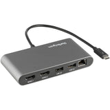 StarTech.com Dual-Monitor Thunderbolt Mini Dock, 4K 60Hz HDMI, Driverless Hub for Windows & Mac, Gigabit Ethernet, 1 x USB 5Gbps & 1x USB 2.0, 11in (28cm) Cable