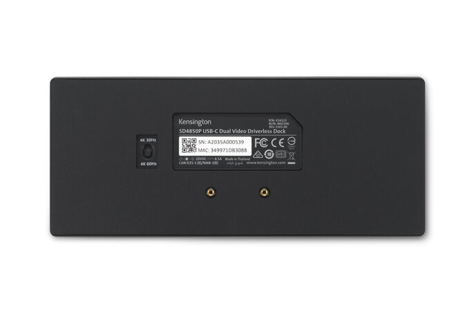 Kensington SD4850P USB-C 10Gbps Dual Video Driverless Docking Station - 100W PD - DP++/HDMI - Windows
