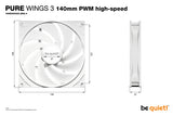 be quiet! Pure Wings 3 140mm PWM high-speed White Computer case Fan 14 cm 1 pc(s)