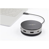 StarTech.com USB C Multiport Adapter - USB 3.1 Gen 2 10Gbps Type-C Mini Dock with 4K 60Hz HDMI/DisplayPort or 1080p VGA - 75W PD Passthrough, 3-Port USB Hub, GbE - Mobile Docking Station