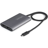 StarTech.com Thunderbolt to Dual DisplayPort Adapter DP 1.4, Dual 4K 60Hz or Single 8K/5K Thunderbolt to DP Converter, 2x DisplayPort Monitor Video Display Adapter - Mac & Windows