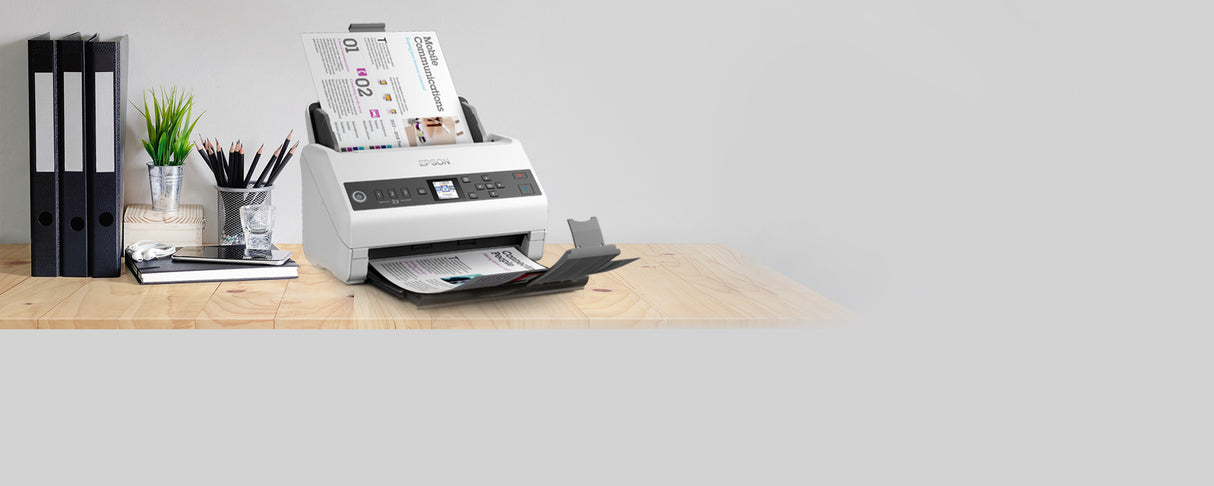 Epson DS-730N Sheet-fed scanner 600 x 600 DPI A4 Black, Grey