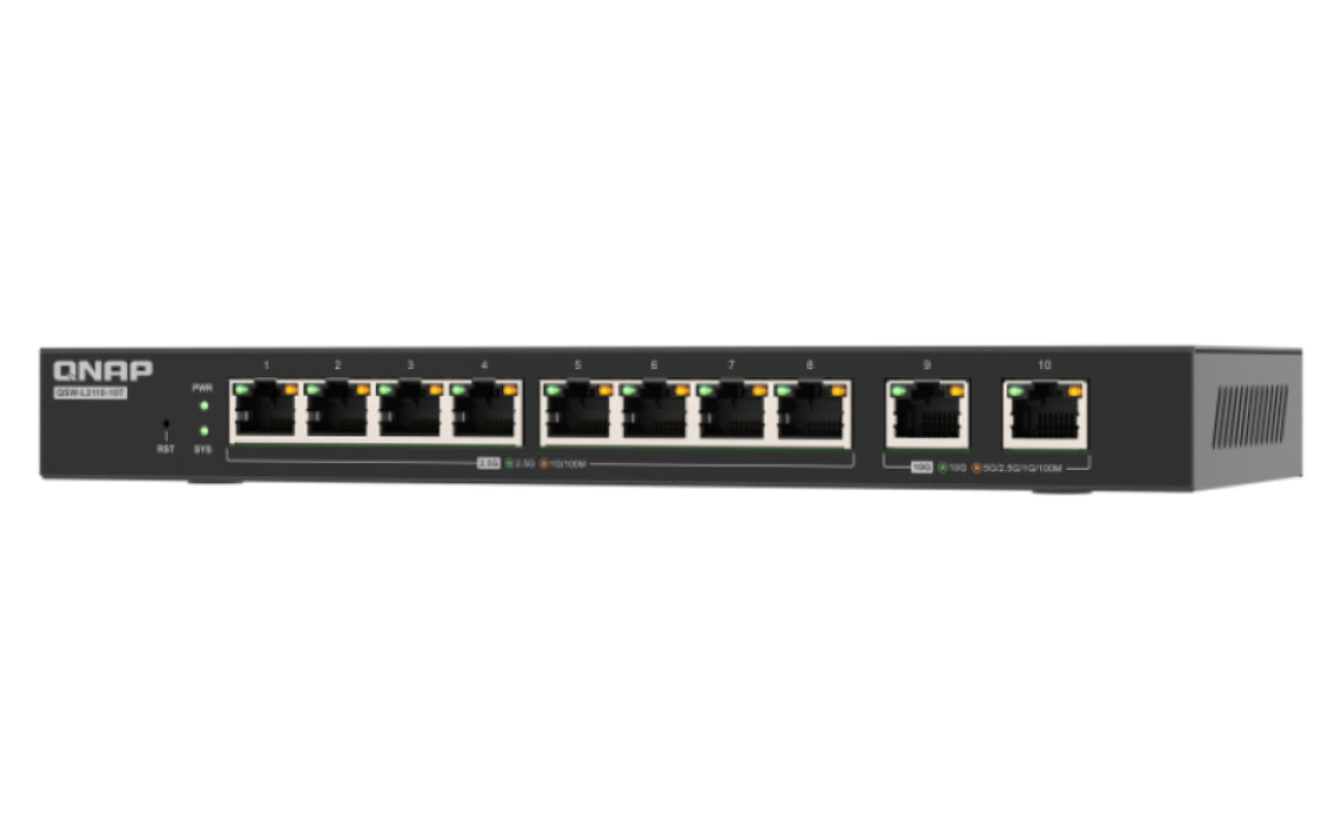 QNAP QSW-L2110-10T network switch Managed Desktop Black