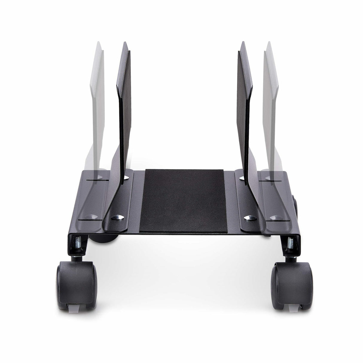 StarTech.com Computer Tower Cart, Rolling Mobile CPU Caddy on Wheels/Casters, Max Load 46.3lb/21kg, Adjustable PC Case Mount, Desktop Floor Stand, Steel Dolly, TAA