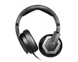 MSI IMMERSE GH61 Hi-RES 7.1 Virtual Surround Sound Gaming Headset 'Black with Silver Dragon Logo, Speakers installed by ONKYO, USB and 3.5mm audio connector, Built-in ESS DAC and AMP, 40mm Drivers, retractable Mic'