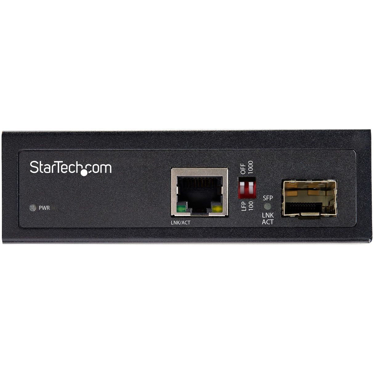 StarTech.com Industrial Fiber to Ethernet Media Converter - 10/100/1000 Mbps SFP to RJ45/Cat6 - Singlemode/Multimode Optical Fiber to Copper Gigabit Network - 12-56V DC - IP-30/ -40 to +75C - TAA