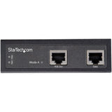 StarTech.com Industrial Gigabit Ethernet PoE Injector - 30W 802.3at PoE+ Midspan 48V-56VDC DIN Rail Power Over Ethernet Injector Adapter - -40C to +75C Cameras/Sensors/WiFi Access - TAA