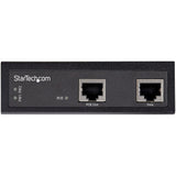 StarTech.com Industrial Gigabit PoE Injector - High Speed/High Power 90W - 802.3bt PoE++ 52V-56VDC DIN Rail UPoE/Ultra Power Over Ethernet Injector Adapter -40C to +75C Rugged - TAA