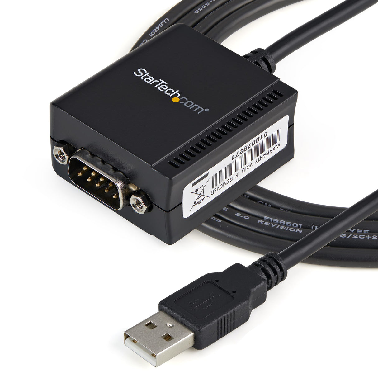 StarTech.com 6ft (1.8m) 1-Port FTDI USB to Serial RS232 Adapter Cable with COM Retention, USB to RS232 Adapter - TAA