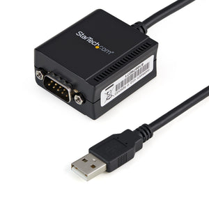 StarTech.com 6ft (1.8m) 1-Port FTDI USB to Serial RS232 Adapter Cable with COM Retention, USB to RS232 Adapter - TAA