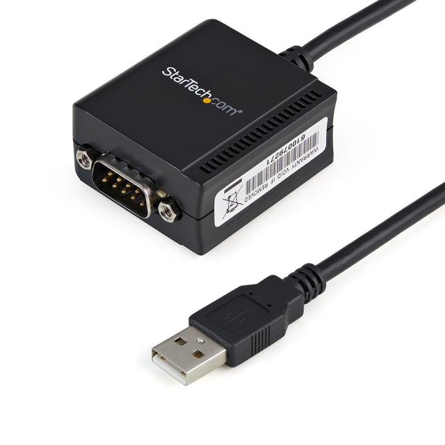 StarTech.com 6ft (1.8m) 1-Port FTDI USB to Serial RS232 Adapter Cable with COM Retention, USB to RS232 Adapter - TAA