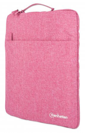 Manhattan Seattle Laptop Sleeve 15.6", Coral, Padded, Extra Soft Internal Cushioning, Main Compartment with double zips, Zippered Front Pocket, Carry Loop, Water Resistant and Durable, Notebook Slipcase, Three Year Warranty
