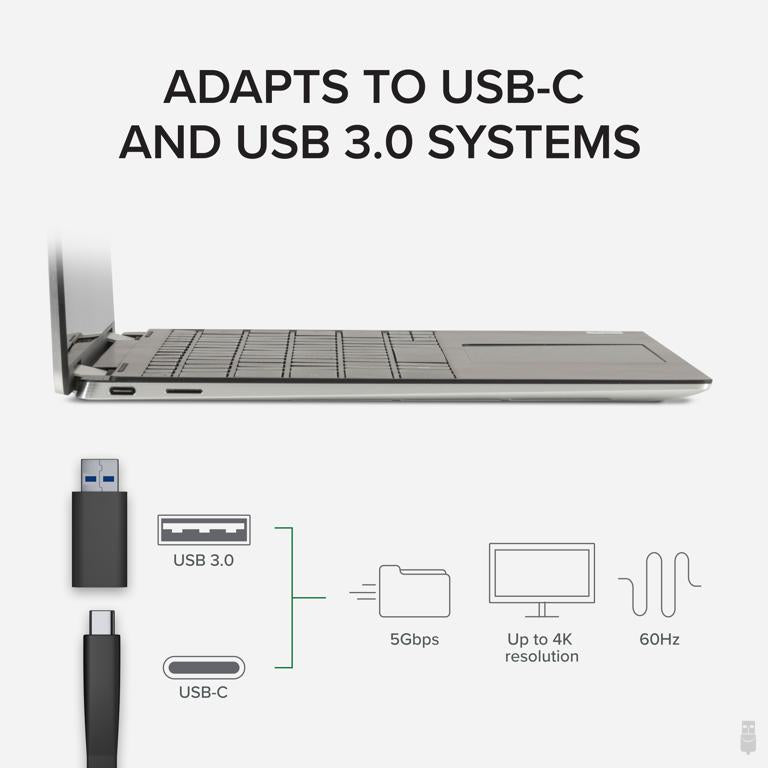 Plugable Technologies 4K DisplayPort and HDMI Dual Monitor Adapter for USB 3.0 and USB-C, Compatible with Windows
