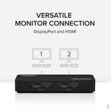 Plugable Technologies 4K DisplayPort and HDMI Dual Monitor Adapter for USB 3.0 and USB-C, Compatible with Windows