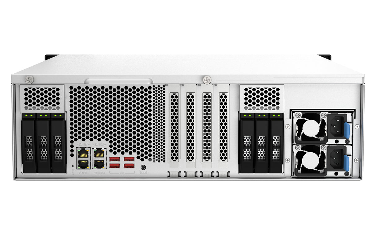 QNAP TS-H2287XU-RP NAS Rack (3U) Intel Xeon E E-2378 64 GB DDR4 0 TB QuTS hero Black, White