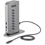 StarTech.com USB-C USB-A Dock - Hybrid Universal USB 3.0 Docking Station for USB-C or USB-A Laptop - Dual Monitor 4K 60Hz HDMI/DisplayPort - 6x USB-A, GbE - USB 5Gbps - Windows/Mac