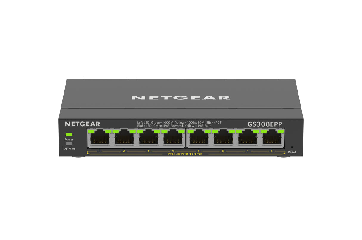 NETGEAR 8 Port PoE Gigabit Ethernet Plus Switch (GS308EPP)