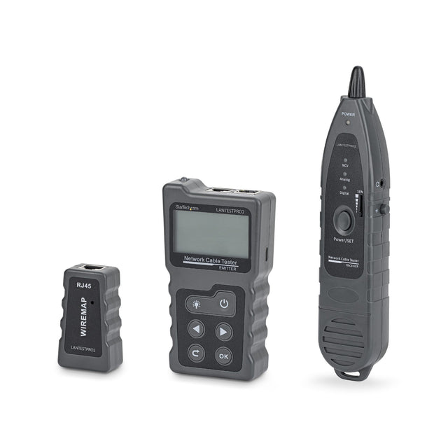 StarTech.com Network Cable Tester with Tone Probe Tool, Multi-Function RJ45 LAN Cable Tester for Continuity/PoE/NCV, Supports Cat5e/Cat6/Cat6a/Cat8 UTP/STP Ethernet Cables