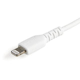 StarTech.com 12inch (30cm) Durable White USB-A to Lightning Cable - Heavy Duty Rugged Aramid Fiber USB Type A to Lightning Charger/Sync Power Cord - Apple MFi Certified iPad/iPhone 12
