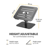 Fellowes Alumia Laptop Riser Desk Based Laptop Stand Max Size 15 inch Max Weight 5kg Black