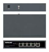 Intellinet 5-Port Gigabit Switch with PoE Passthrough, One IEEE 802.3bt (PoE++ / 4PPoE) PD PoE Port with 95 W Power Input, Four PSE PoE ports, PoE Power Budget up to 65 W, IEEE 802.3at/af Compliant Output, Desktop, Wall-mount Option