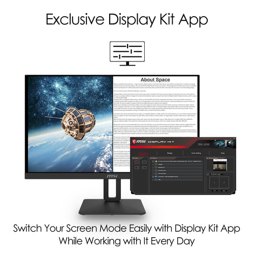 MSI Pro MP271P 27 Inch Monitor with Adjustable Stand, Full HD (1920 x 1080), 75Hz, IPS, 5ms, HDMI, VGA, Built-in Speakers, Anti-Glare, Anti-Flicker, Less Blue light, TÜV Certified, VESA, Kensington, Black