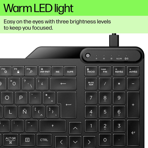 HP 400 Backlit Wired Keyboard