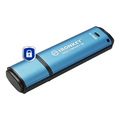 Kingston Technology IronKey 256GB Vault Privacy 50 AES-256 Encrypted, FIPS 197