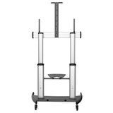 StarTech.com Mobile TV Stand - Heavy Duty TV Cart for 60-100" Display (100kg/220lb) - Height Adjustable Rolling Flat Screen Floor Standing on Wheels - Universal Television Mount w/Shelves
