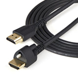 StarTech.com 3ft (1m) Slim HDMI Cable with Locking Screw,4K 60Hz HDR, High Speed HDMI 2.0 Monitor Cable with Locking Screw Connector for Secure Connection, Slim HDMI Cable w/ Ethernet - M/M