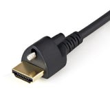 StarTech.com 6ft (2m) Slim HDMI Cable with Locking Screw - 4K 60Hz HDR - High Speed HDMI 2.0 Monitor Cable with Locking Screw Connector for Secure Connection - Slim HDMI Cable with Ethernet - M/M