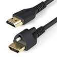 StarTech.com 6ft (2m) Slim HDMI Cable with Locking Screw - 4K 60Hz HDR - High Speed HDMI 2.0 Monitor Cable with Locking Screw Connector for Secure Connection - Slim HDMI Cable with Ethernet - M/M