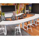 Middle Atlantic ForumTM Floor-to-Wall Mounted 66" (3 Bay) Display Stand for (1) 105" 21:9 Ultra-Wide Display, Light Colorway