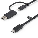 StarTech.com 3.3ft (1m) USB-C Cable with USB-A Adapter Dongle, USB 10Gbps/5Gbps, 100W (5A) PD, 8K 60Hz / 4K 144Hz DP Alt Mode - Thunderbolt Compatible